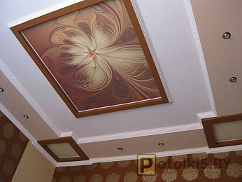 Сатиновый многоуровневый потолок с фотопечатью