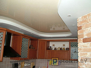 Двухуровневый потолок на кухню по низкой цене