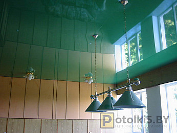 Натяжной потолок в кухню (вид потолка: глянцевый одноуровневый)
