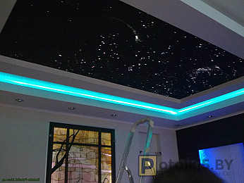 Потолок звездное небо с бирюзовым светом