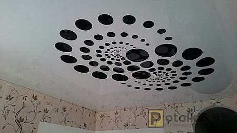Резные потолки Apply, конструкция из двух цветов: белый и черный