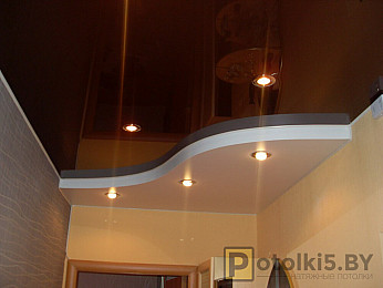 Многоуровневый потолок с конструкцией "Волна" по низкой цене