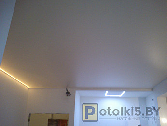 Бесшовный матовый потолок с парящими линиями (материал полотна: ПВХ)