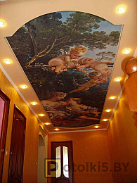 Натяжной потолок с рисунком 73