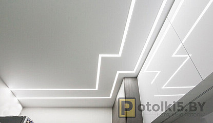 Парящие световые линии на натяжном потолке для любого помещения