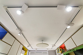 Натяжной потолок с трековыми светильниками 16
