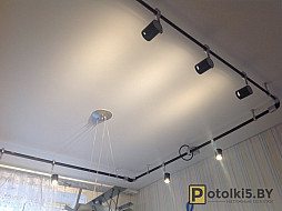 Натяжной потолок с трековыми светильниками 6